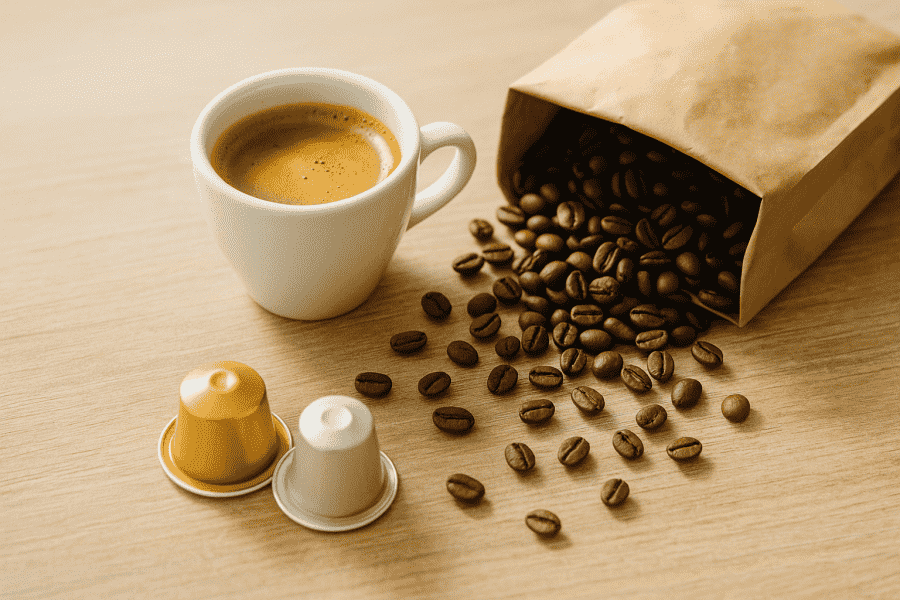 Espressokapslar eller färska bönor