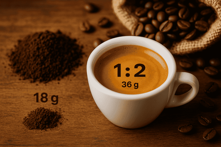 bästa förhållandet mellan kaffe och vatten för espresso