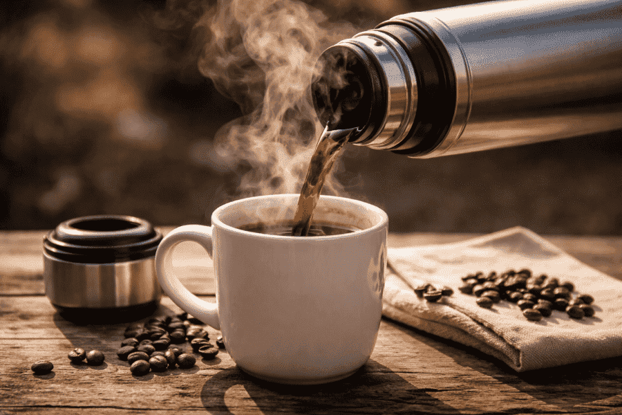 Hur länge håller sig kaffet varmt i en termos?