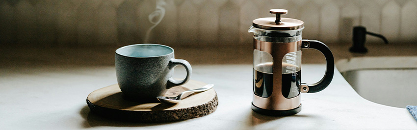 Fransk press (kaffepress) för kaffebryggning