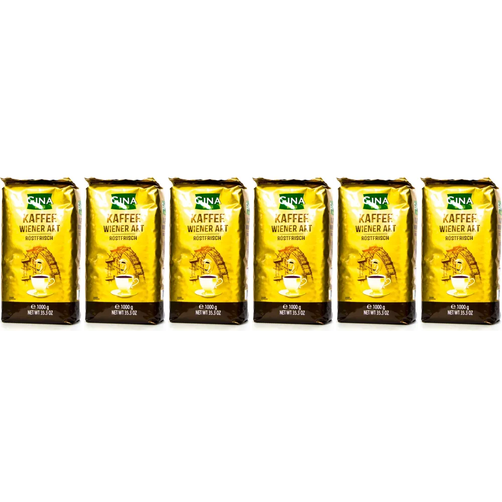 Gina Wiener Kaffee - kaffebönor - 6 x 1 kg