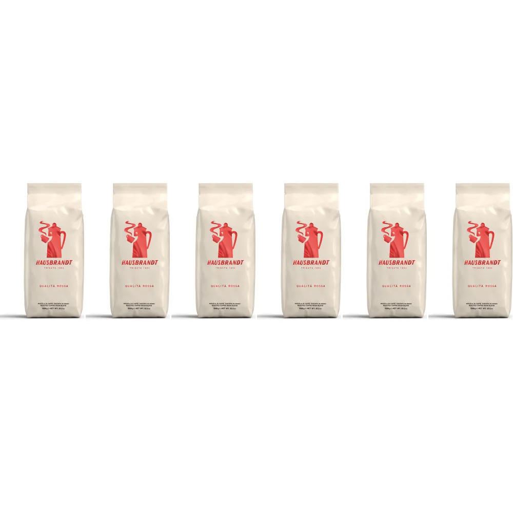 Caffè Hausbrandt Qualità Rossa - kaffebönor - 6 x 1 kg