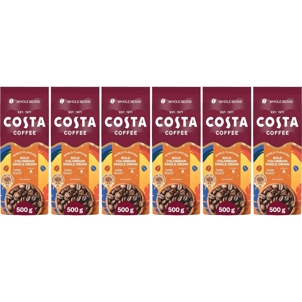 Costa Coffee Colombian Roast - kaffebönor - 6 x 500 g