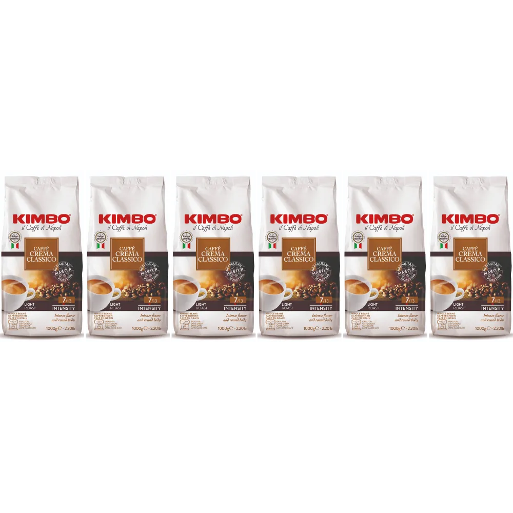 Kimbo Caffé Crema Classico - kaffebönor - 6 x 1 kg