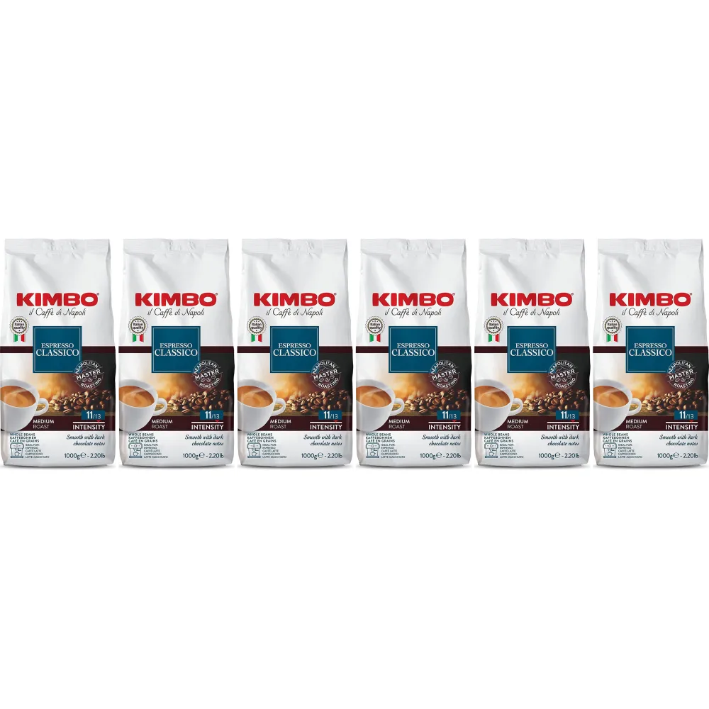 Kimbo Espresso Classico - kaffebönor - 6 x 1 kg