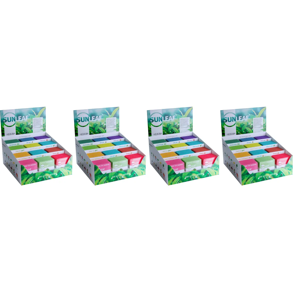 Sortiment i displaylåda - Sunleaf - 4 x 12 x 10 tepåsar