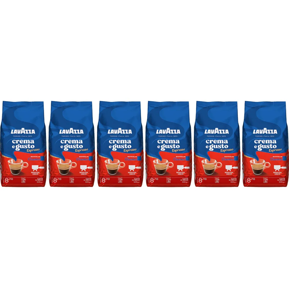 Lavazza Crema e Gusto Espresso Classico - kaffebönor - 6 x 1 kg