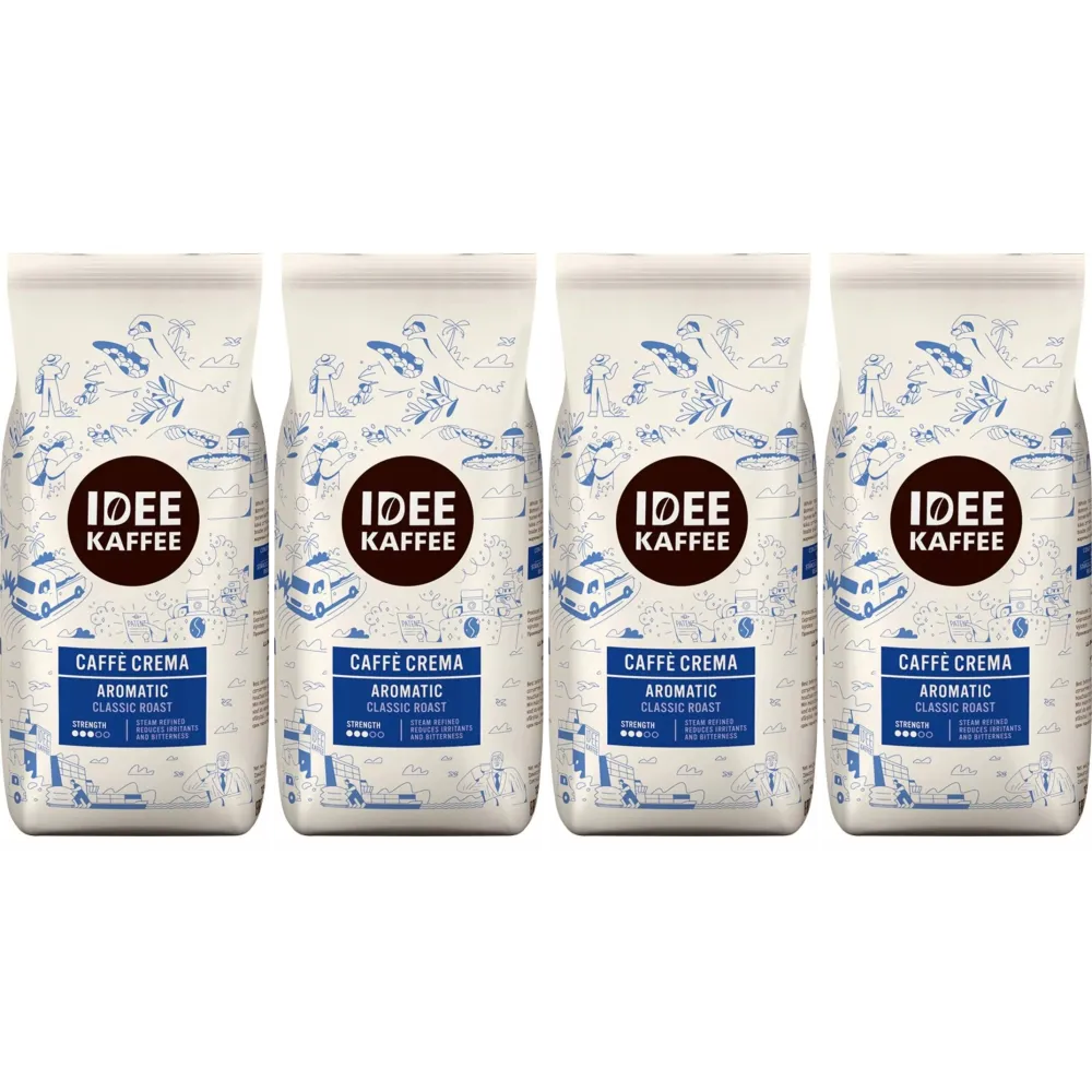 Idee Kaffee Caffè Crema Aromatic - kaffebönor - 4 x 1 kg