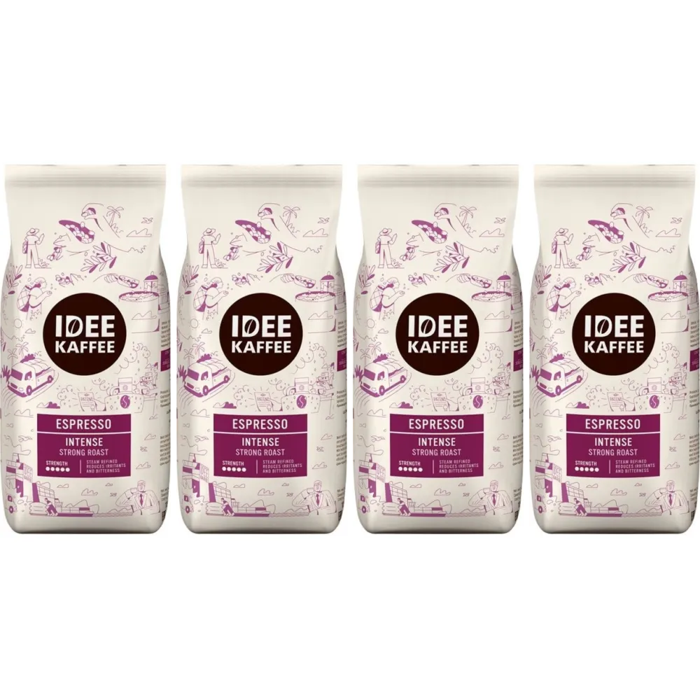 Idee Kaffee Espresso Intense - kaffebönor - 4 x 1 kg