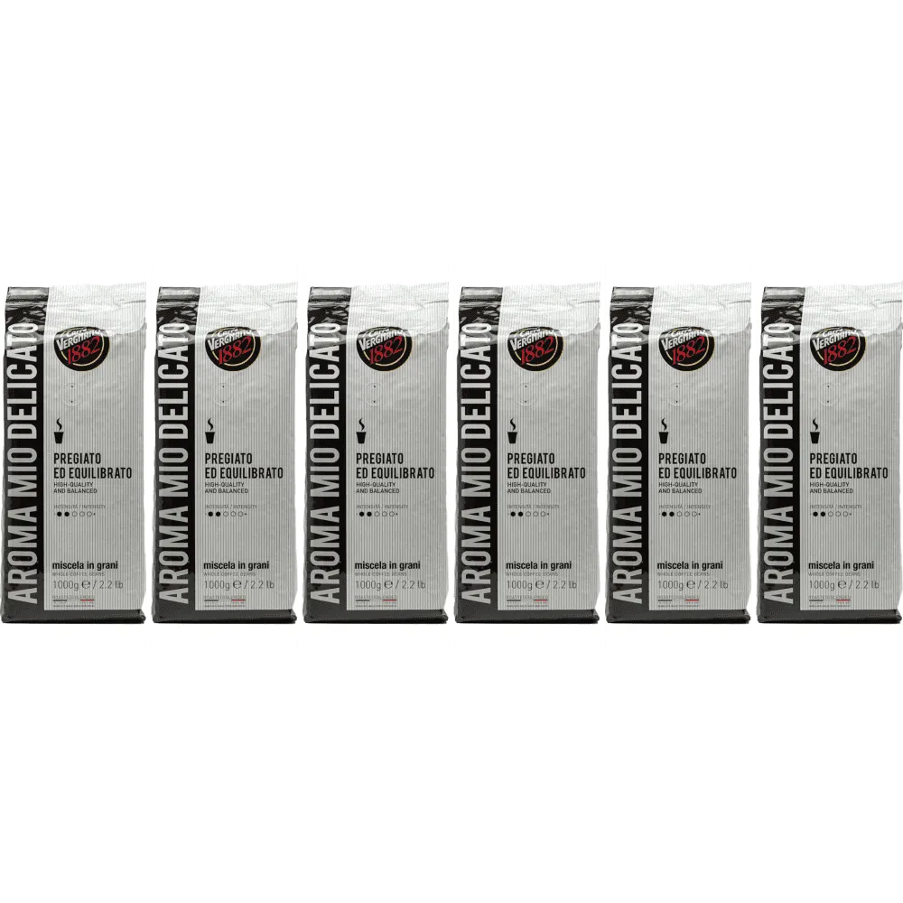 Caffe Vergnano 1882 aroma mio delicato - kaffebönor - 6 x 1 kg