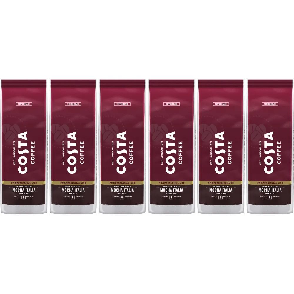 Costa Coffee Professional Mocha Italia Dark Roast - kaffebönor - 6 x 1 kg