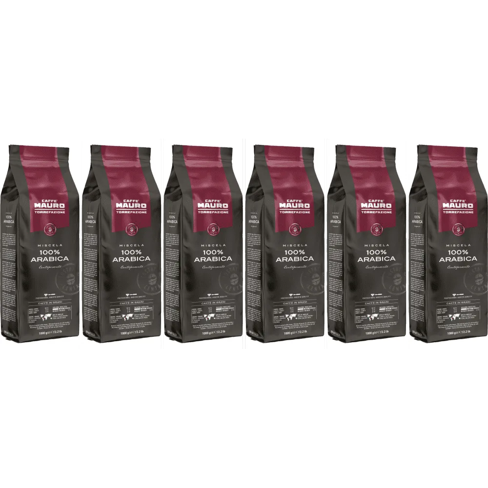 Caffè Mauro 100% Arabica Centopercento - kaffebönor - 6 x 1 kg