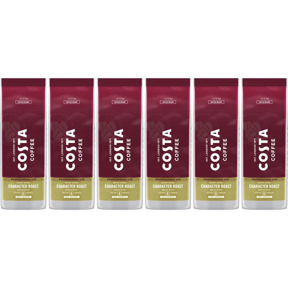Costa Coffee Character Bright Blend Medium Roast - kaffebönor - 6 x 1 kg