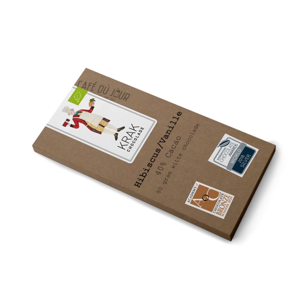 Krak Chocolate - Hibiskus/vanilj - vit choklad