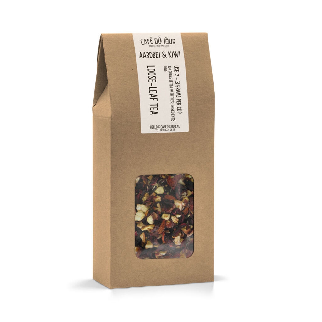 Jordgubb & Kiwi - fruktte 100 g - Café du Jour löst te