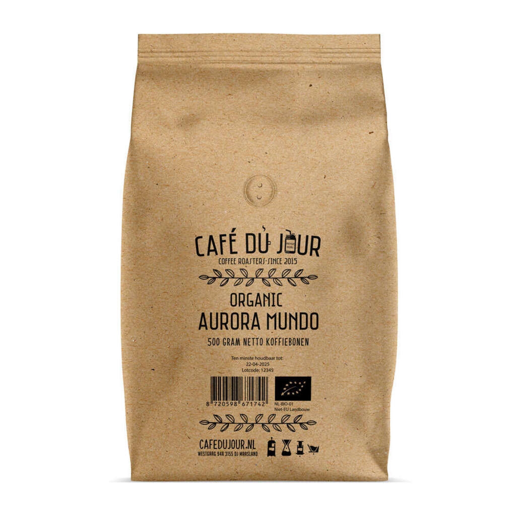 Café du Jour Organic Aurora Mundo - kaffebönor - 500 g
