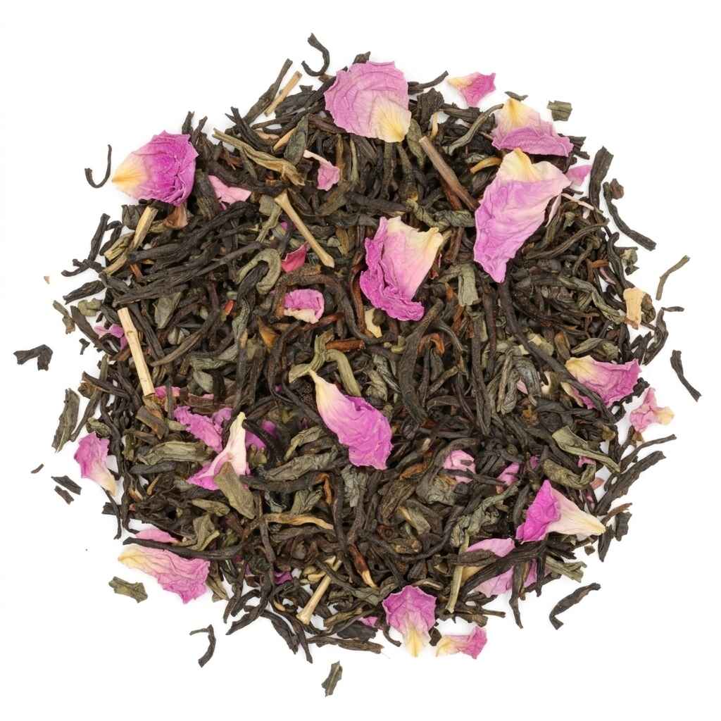 Rose Garden - svart och grönt te 100 g - Café du Jour löst te