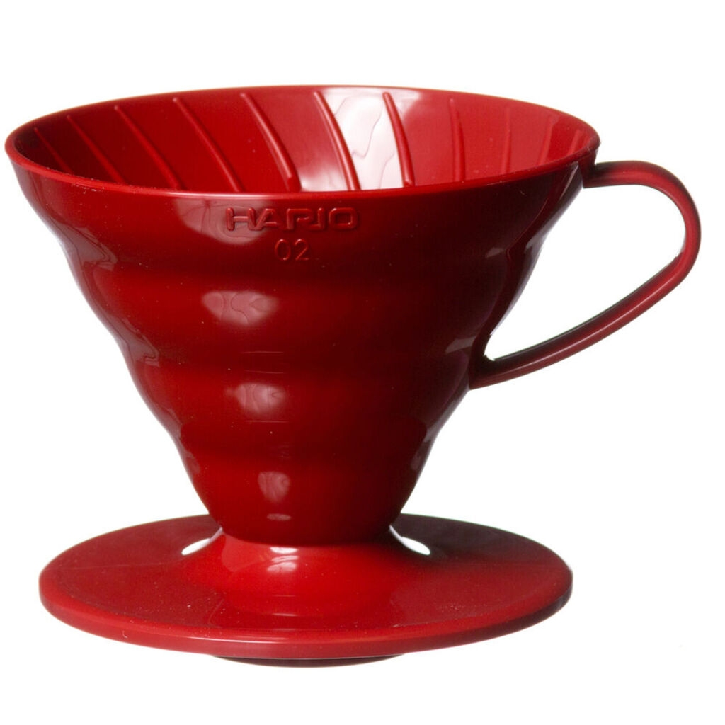 Hario dripper, röd porslin, nr 2