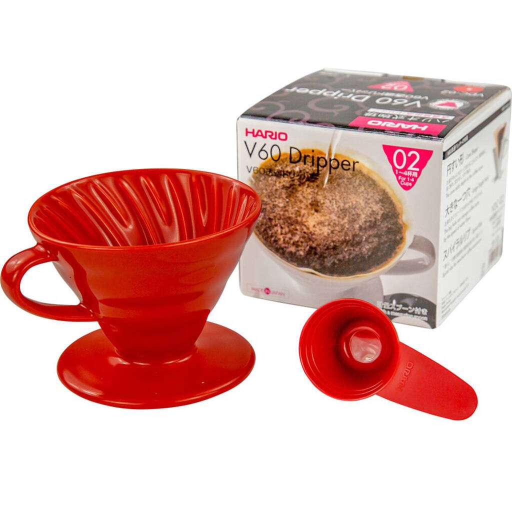 Hario dripper, röd porslin, nr 2