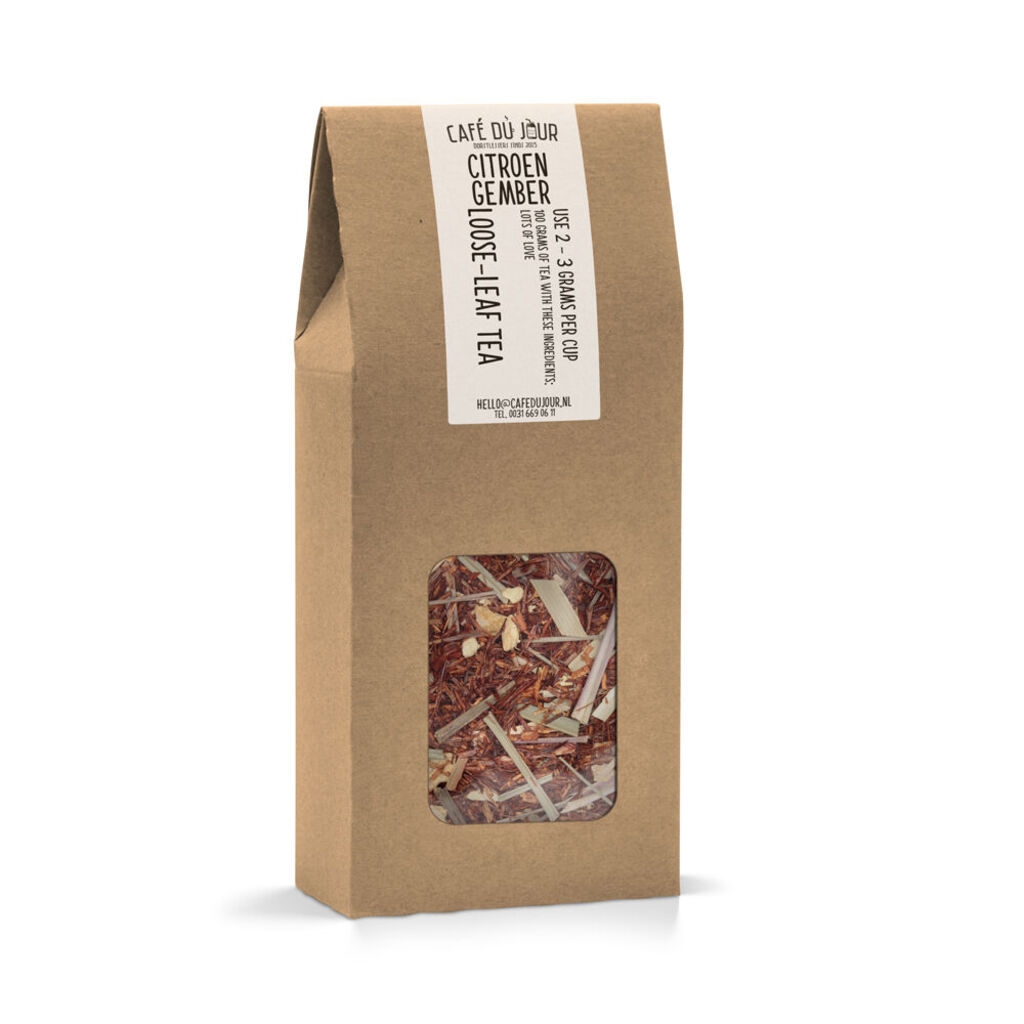 Citron & Ingefära - rooibosté 100 g - Café du Jour löst te