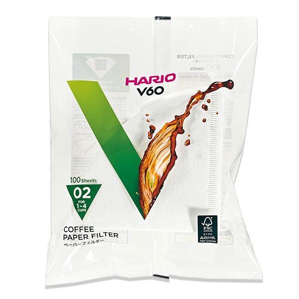 Hario V60 kaffefilter - storlek 02 färg vit (VCF-02-100W) - 100 st
