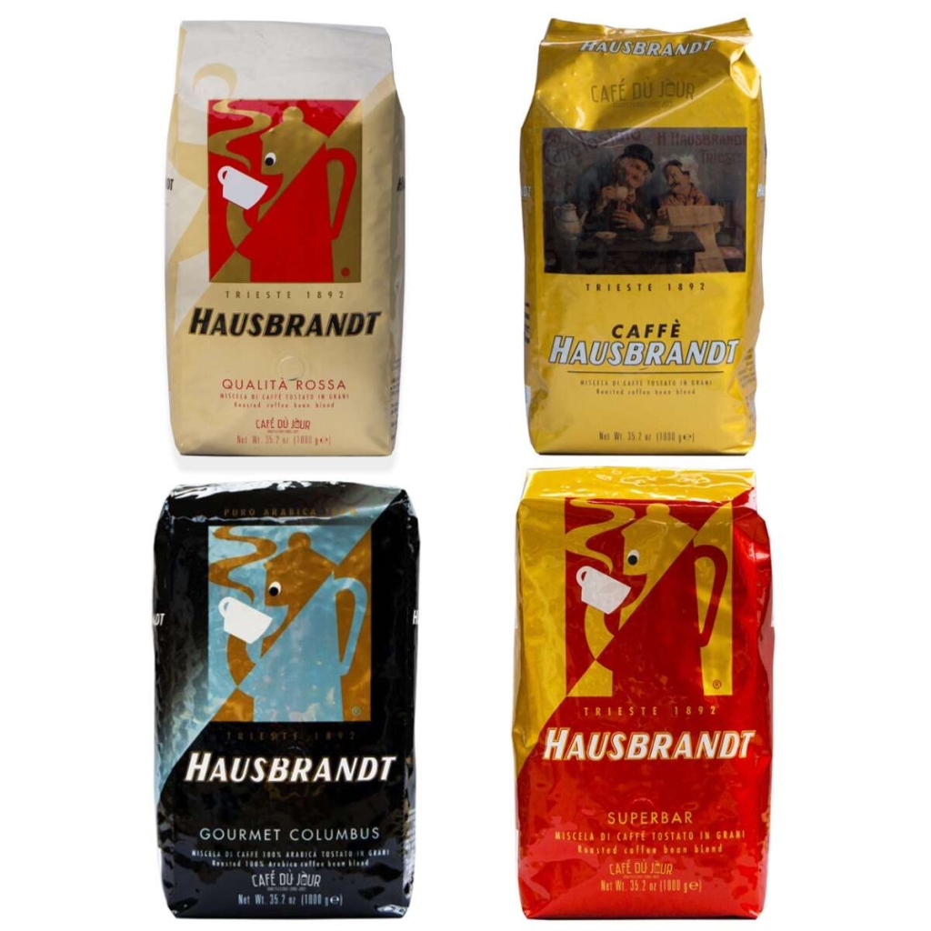 Hausbrandt kaffebönor provpaket 4 x 1 kg