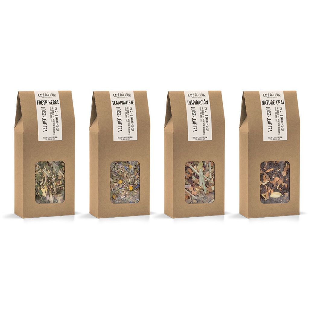 Café du Jour set med löst te - kryddig kvartett - 4 x 100 g
