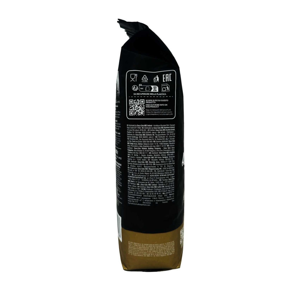 Sidovy av en påse kaffebönor från Caffè Vergnano 1882 Antica Bottega, 1 kg