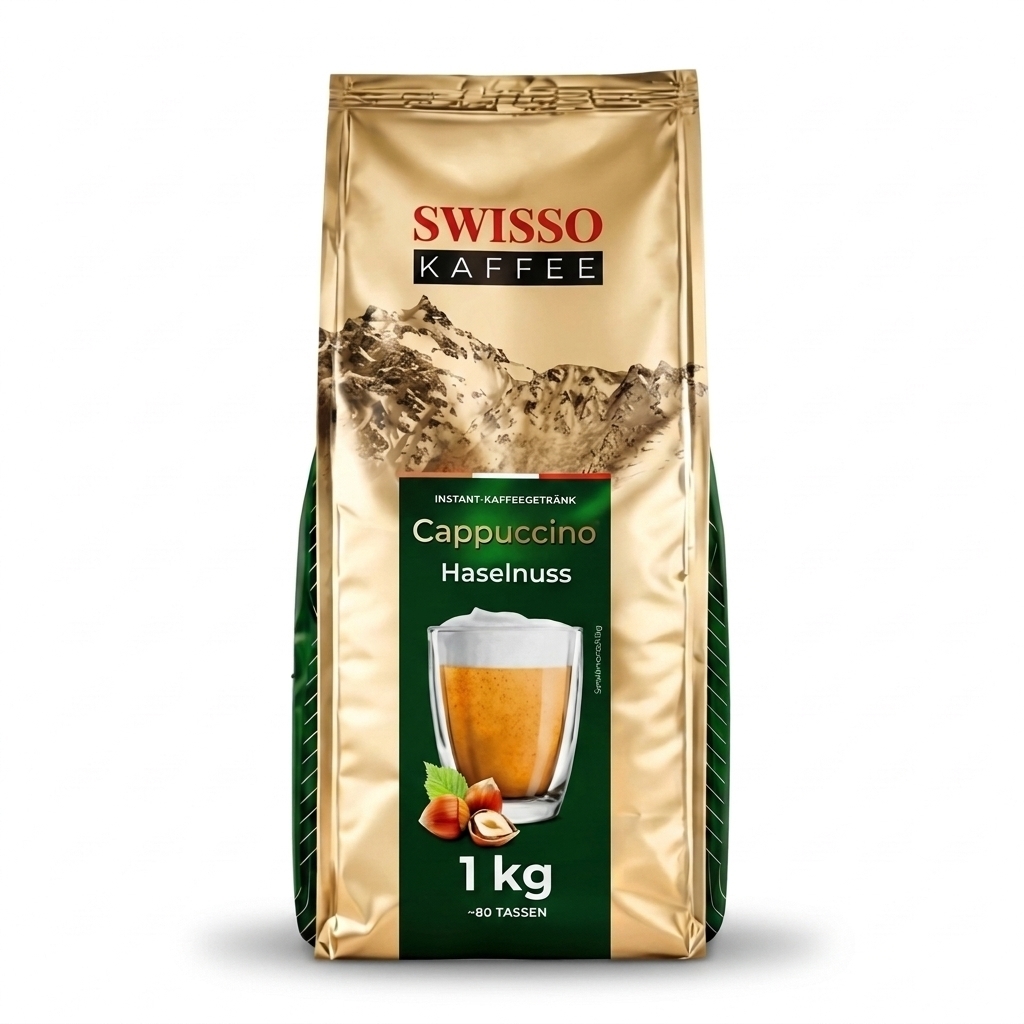 Swisso Kaffee Cappuccino Hasselnöt - snabbcappuccino - 1 kg