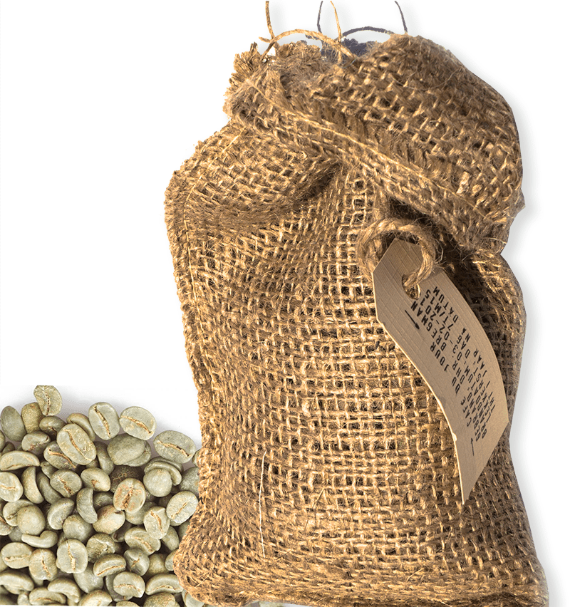 Unroasted kaffebönor
