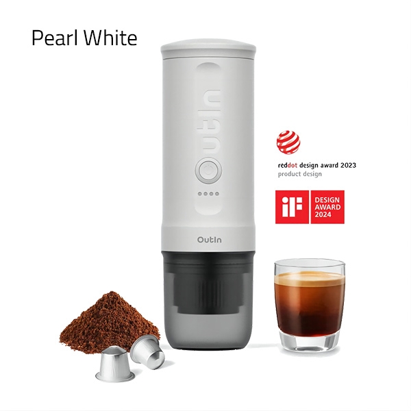 Outin Nano - bärbar elektrisk espressomaskin - kapslar & malet kaffe