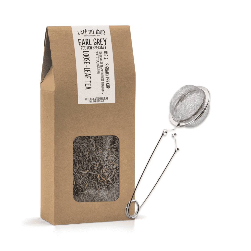 Café du Jour set med löst te - för nybörjare - 1 x 100 g te och tesilsklämma