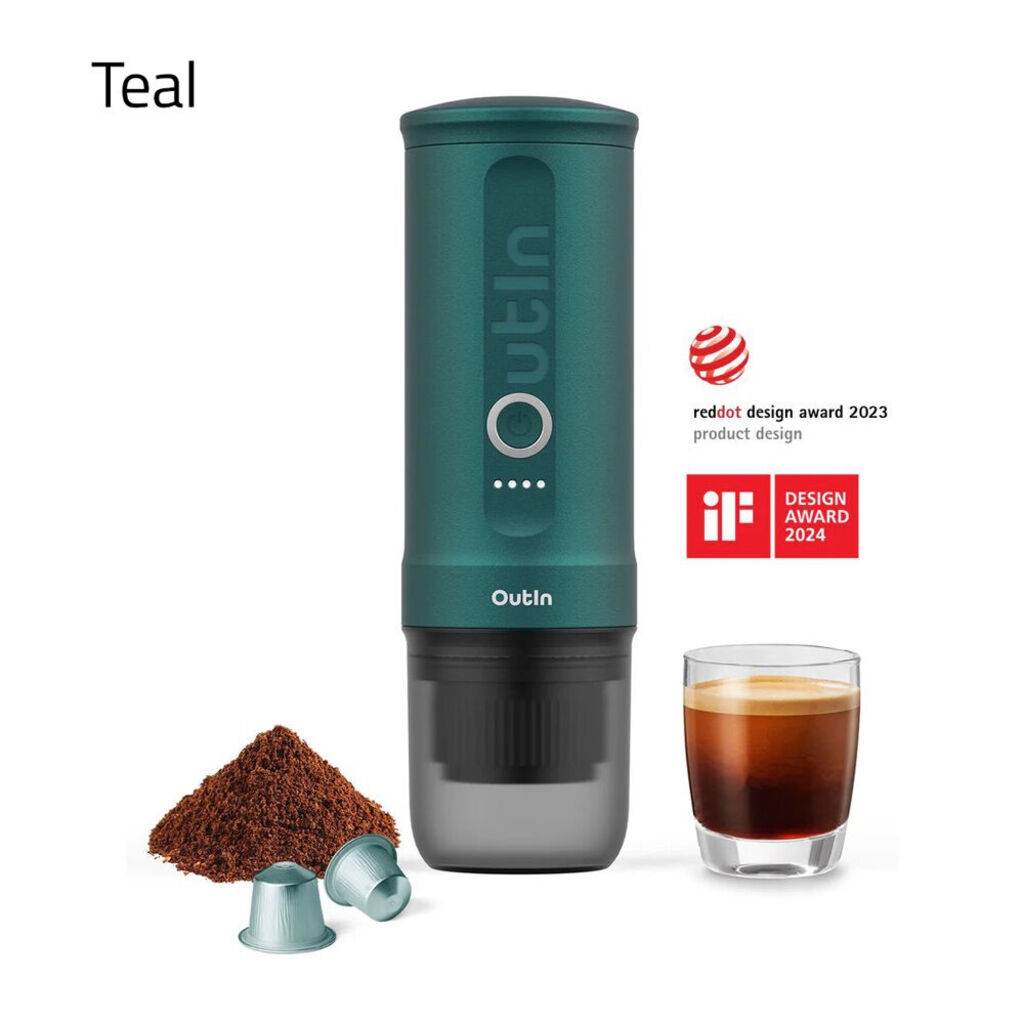 Outin Nano - bärbar elektrisk espressomaskin - kapslar & malet kaffe