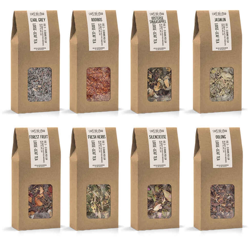 Café du Jour löst te - komplett paket - 8 x 100 g