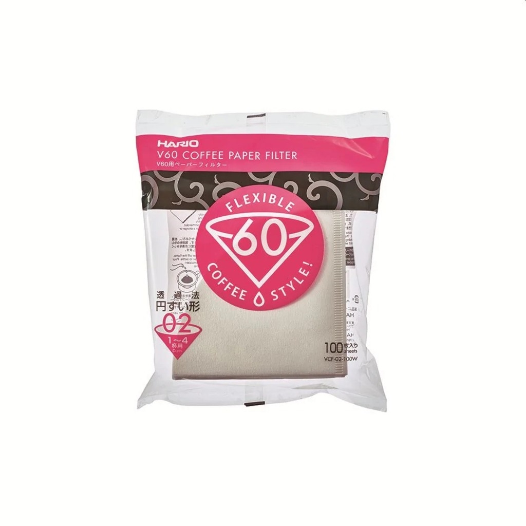 Hario V60 kaffefilter - storlek 02 vita (VCF-02-100W) - 100 st