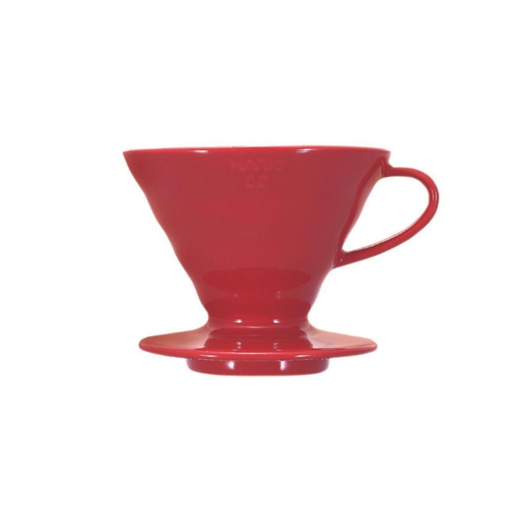 Hario V60 dripper i porslin, röd, storlek 02