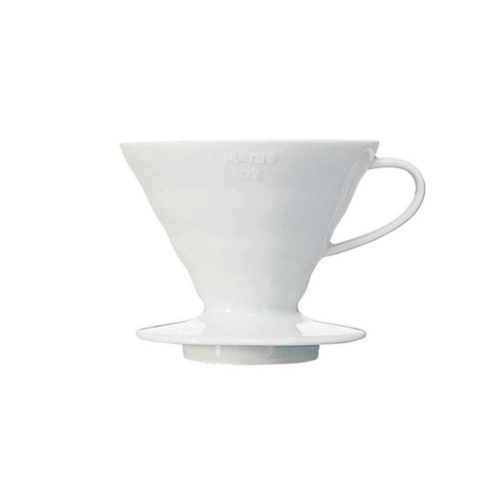 Hario V60 dripper i porslin, vit, storlek 02