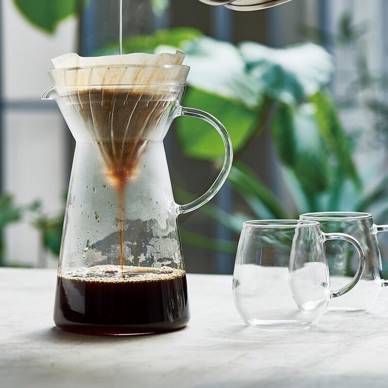 Hario V60 isbryggare för kaffe i glas