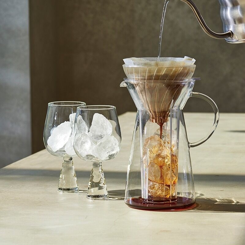 Hario V60 isbryggare för kaffe i glas