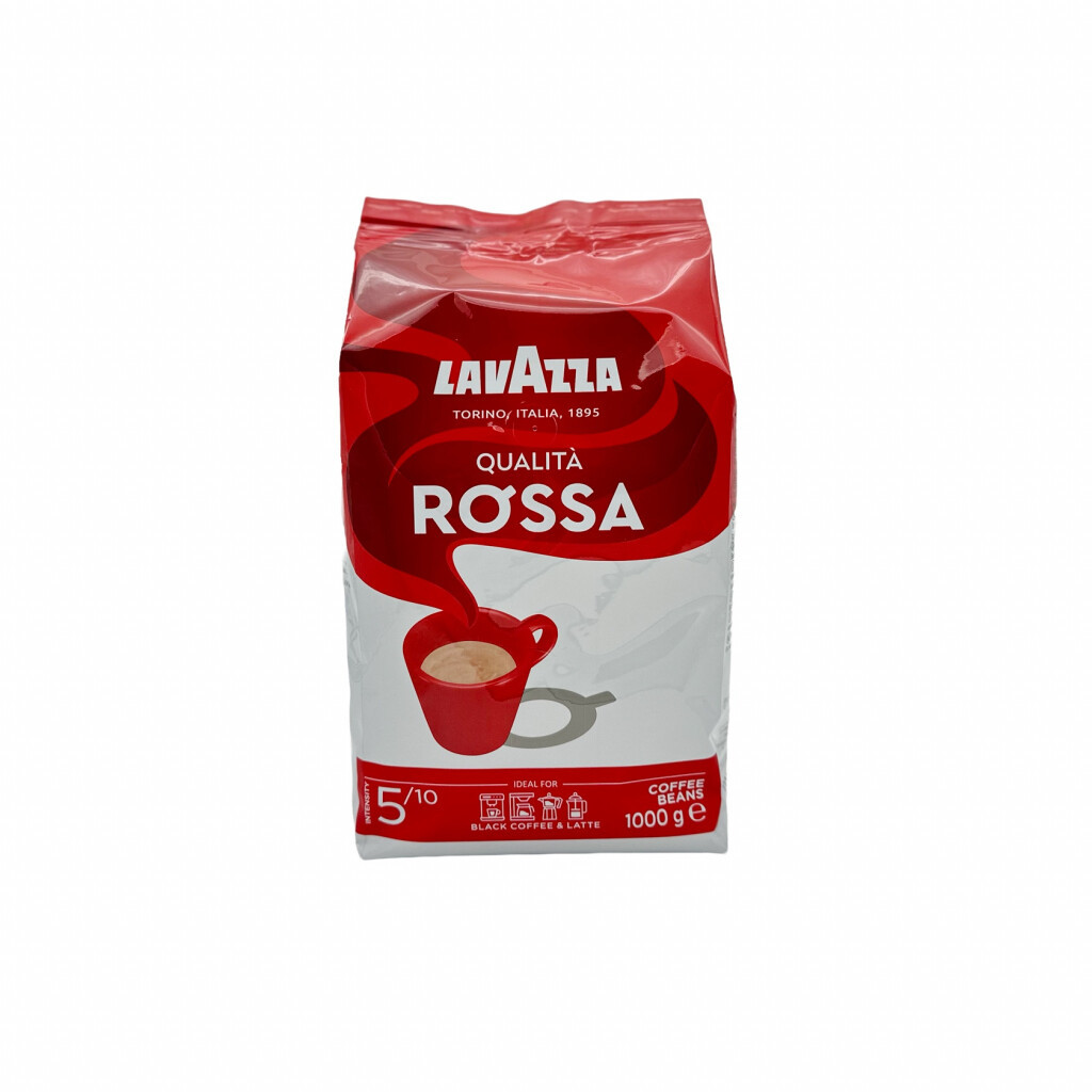 En kilopåse kaffebönor från Lavazza Qualita Rossa med annan framsida