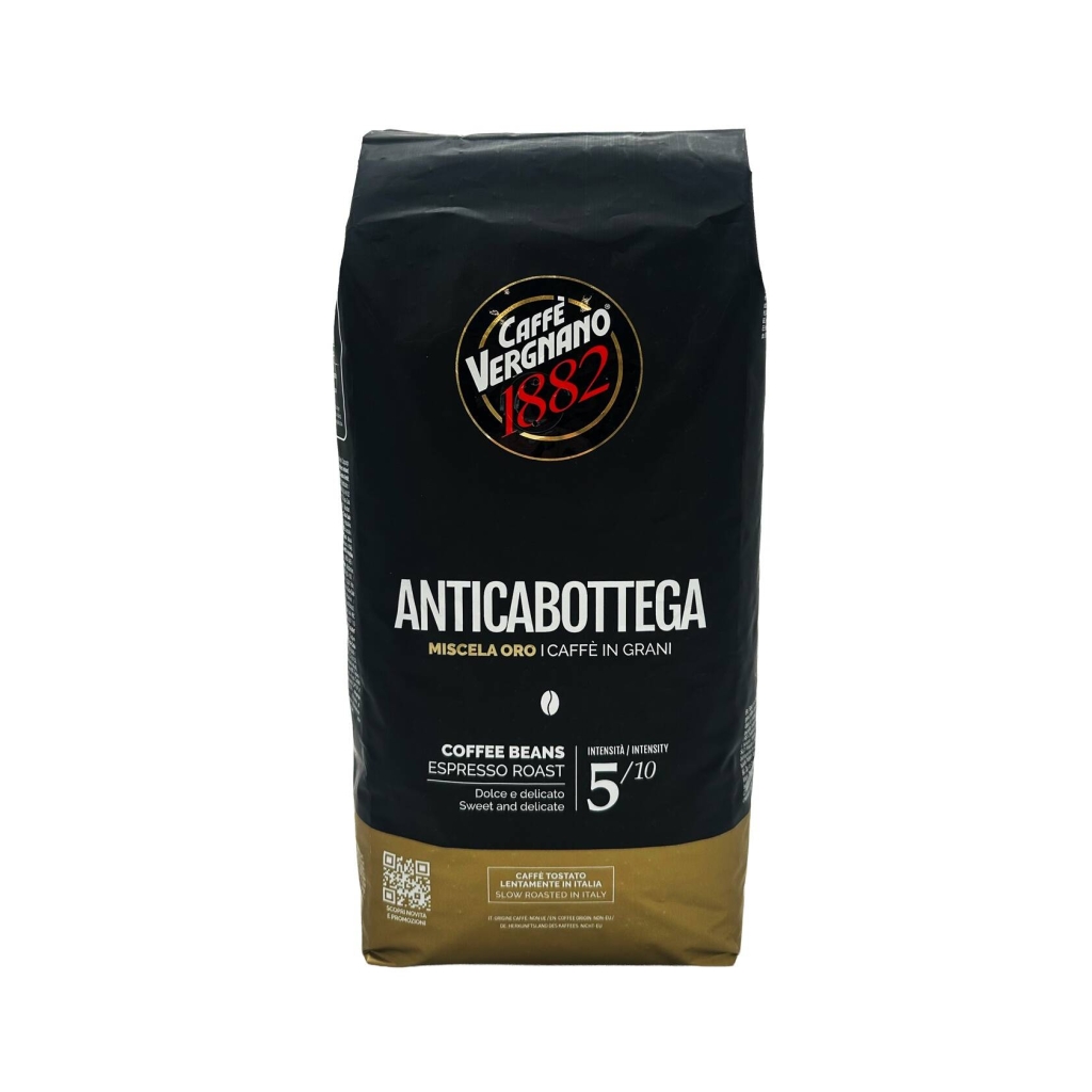 En påse kaffebönor från Caffè Vergnano 1882 Antica Bottega 1 kg