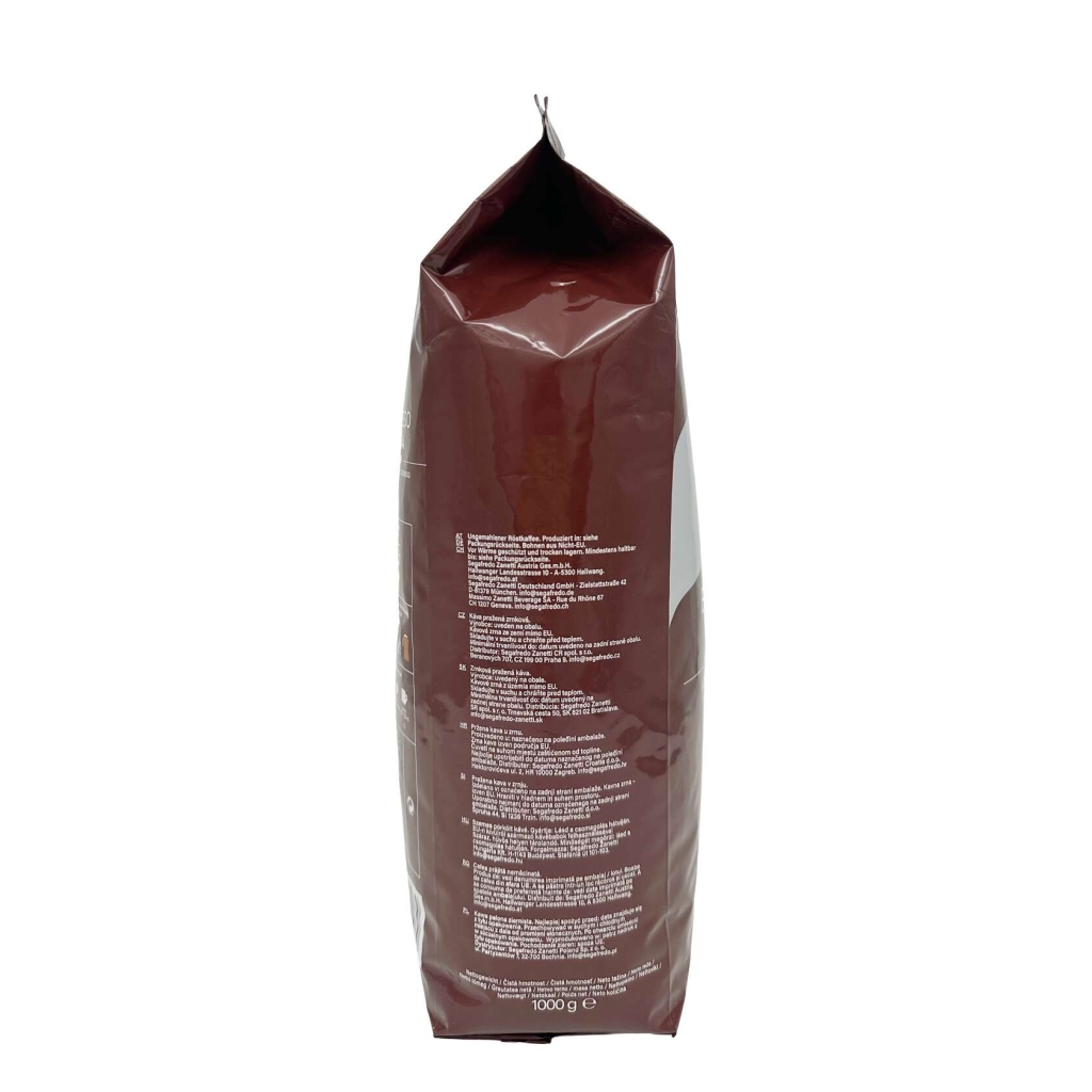 Höger framsida av en påse kaffebönor från Segafredo Espresso Casa, 1 kg