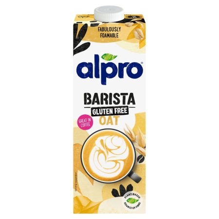 Alpro Barista Oat - glutenfri skumbar havredryck - låda med 8 x 1 liter