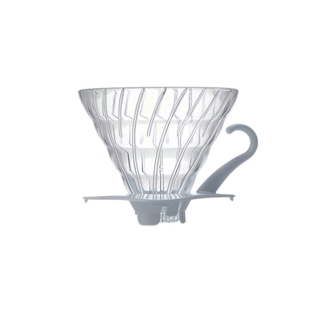 Hario V60 dripper - glas med vit hållare - storlek 02 (VDG-02W)
