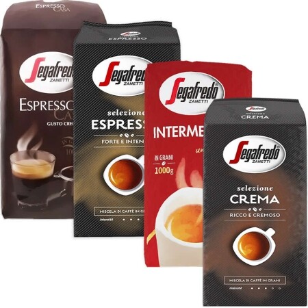 Segafredo bästsäljare provpaket - kaffebönor - 4 x 1 kg