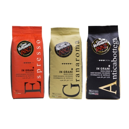 Caffè Vergnano 1882 provpaket - kaffebönor - 3 x 1 kg