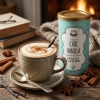 Stämningsbild av en burk om 340 g chai tea latte-mix med vaniljsmak